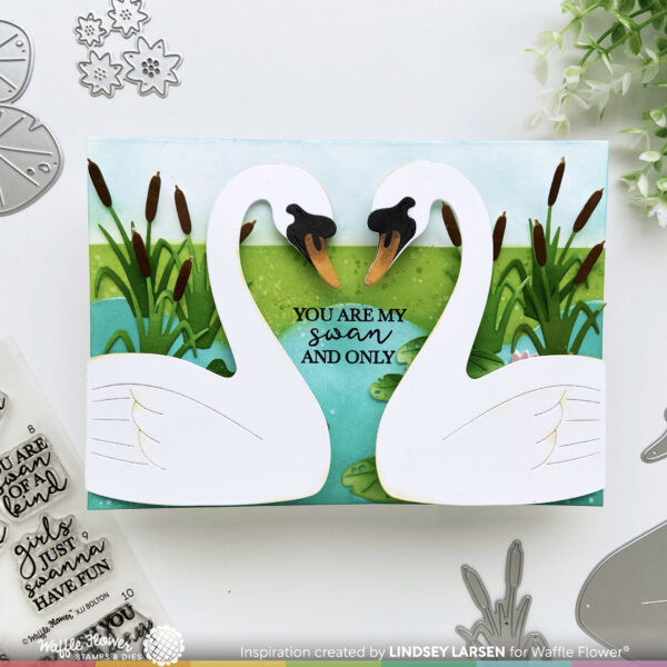 Waffle Flower Die Intertwined Swans