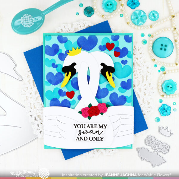Waffle Flower Die Intertwined Swans