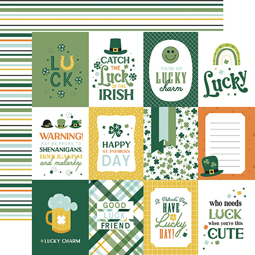 Echo Park Lucky Charm 12XS12 3X4 Journaling Cards
