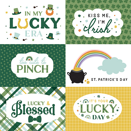 Echo Park Lucky Charm 12XS12 6X4 Journaling Cards