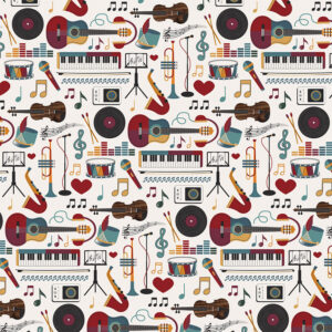 Photo Play Music Notes 12X12 Instruments