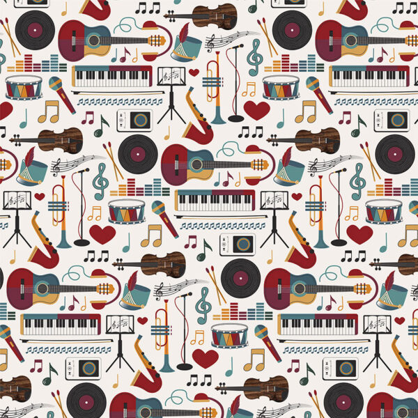 Photo Play Music Notes 12X12 Instruments