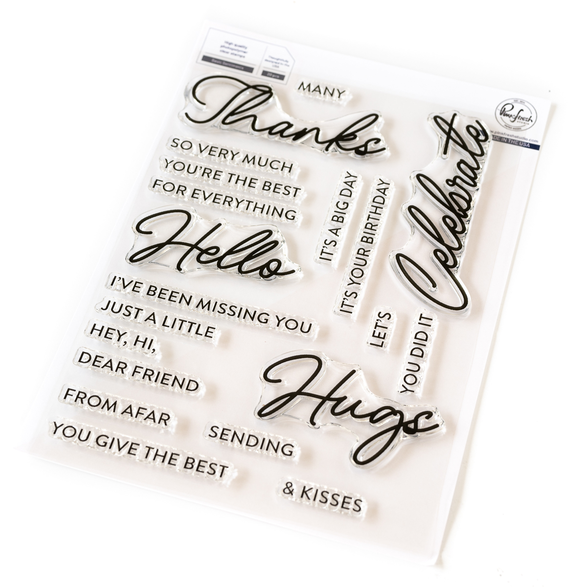 Pinkfresh Stamp Basic Sentiments