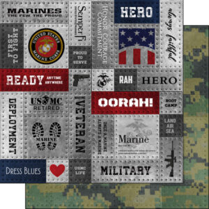 SCRAPBOOK CUSTOMS 12X12 MARINES & FAUX METAL