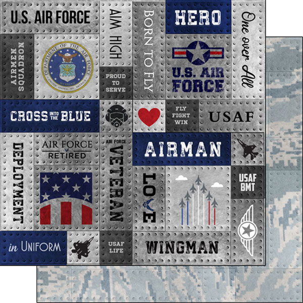 SCRAPBOOK CUSTOMS 12X12 AIR FORCE & FAUX METAL