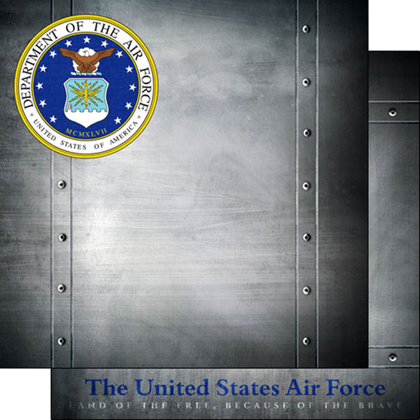 SCRAPBOOK CUSTOMS 12X12 AIR FORCE EMBLEM & FAUX METAL