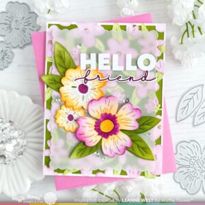 Waffle Flower Stamp Overlapping Hugs Additions