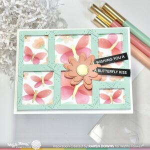 Waffle Flower Stencil Postage Collage Spring Breeze