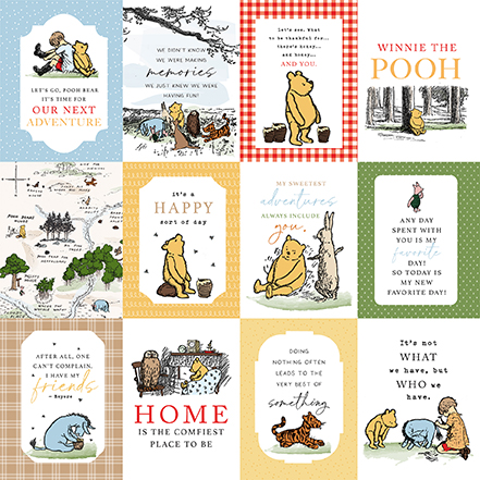 Ep the House At Pooh Corner 12X12 3X4 Journaling Cards
