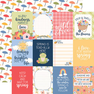 Echo Park Blossoms & Bees Girl 12X12 3X4 Journaling Cards