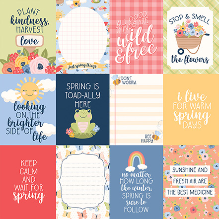 Echo Park Blossoms & Bees Girl 12X12 3X4 Journaling Cards