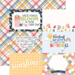 Echo Park Blossoms & Bees Girl 12X12 6X4 Journaling Cards