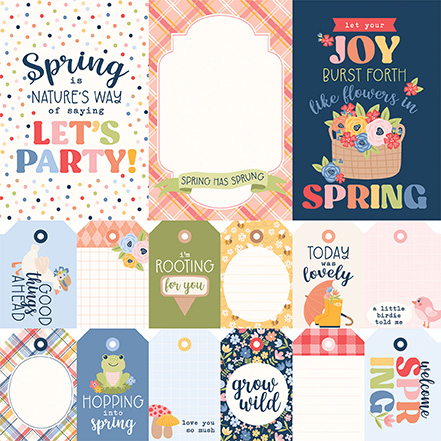 Echo Park Blossoms & Bees Girl 12X12 Multi Journaling Cards