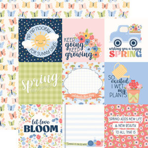 Echo Park Blossoms & Bees Girl 12X12 4X4 Journaling Cards