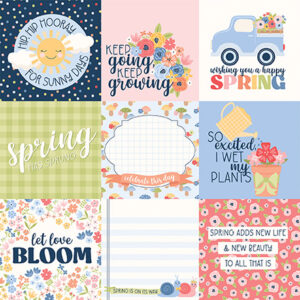 Echo Park Blossoms & Bees Girl 12X12 4X4 Journaling Cards