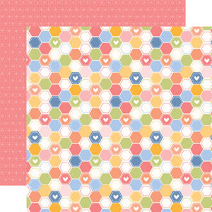 Echo Park Blossoms & Bees Girl 12X12 Bright Hexagons