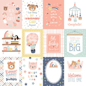 Echo Park Baby On Board Girl 12X12 3X4 Journaling Cards