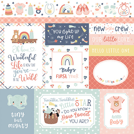 Echo Park Baby On Board Girl 12X12 Multi Journaling Cards