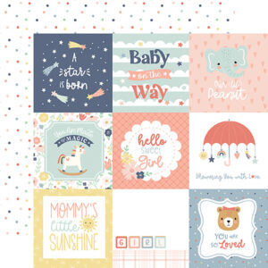 Echo Park Baby On Board Girl 12X12 4X4 Journaling Cards