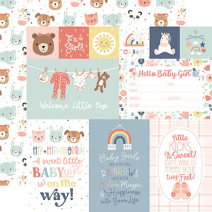 Echo Park Baby On Board Girl 12X12 Baby Girl Journaling Cards