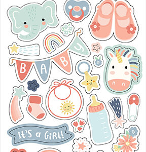 Echo Park Baby On Board Girl Puffy Stickers