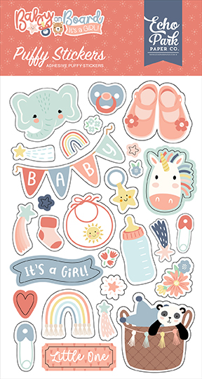 Echo Park Baby On Board Girl Puffy Stickers