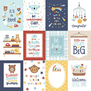 Echo Park Baby On Board Boy 12X12 3X4 Journaling Cards