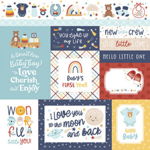 Echo Park Baby On Board Boy 12X12 Multi Journaling Cards