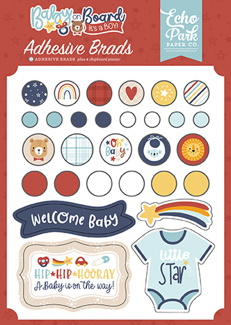 Echo Park Baby On Board Boy Adhesive Brads