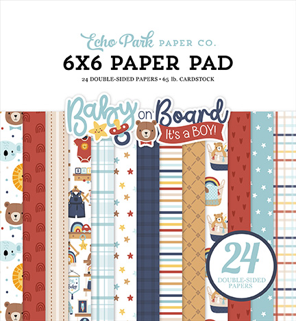 Echo Park Baby On Board Boy 6X6 Paper Pad Echo Park Baby On Board Boy 6X6 Paper Pad