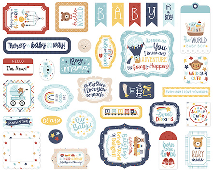 Echo Park Baby On Board Boy Ephemera