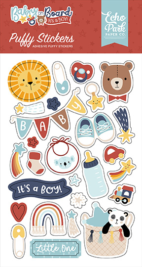 Echo Park Baby On Board Boy Baby On Board Boy Puffy Stickers