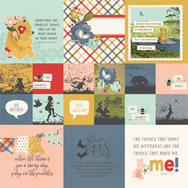 Simple Stories Say Cheese Classic Pooh 12X12 2X2/4X4 Elements