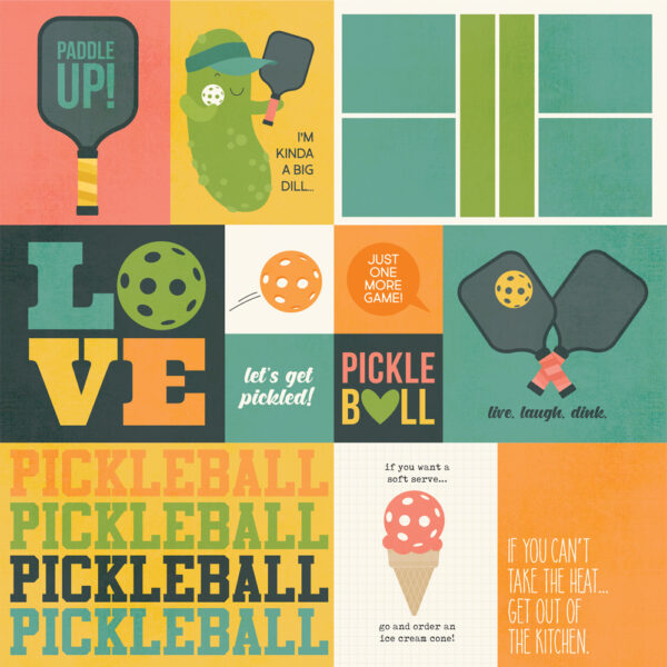 Simple Stories Pickleball 12 X12 Elements 1