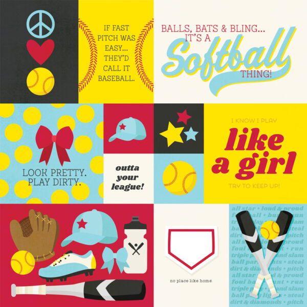 Simple Stories Softball 12X12 Elements