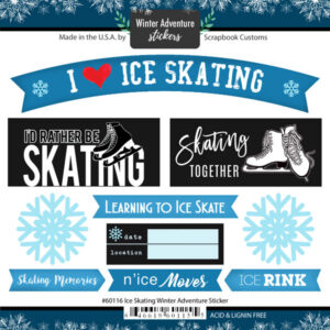 SCRAPBOOK CUSTOMS ICE SKATING 6X6 STICKER