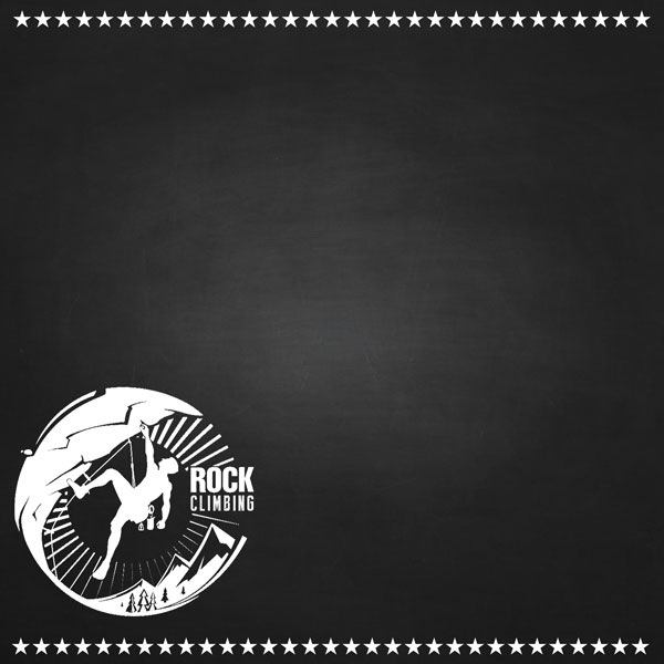SCRAPBOOK CUSTOMS 12X12 CHALK SPORT ROCK CLIMBING