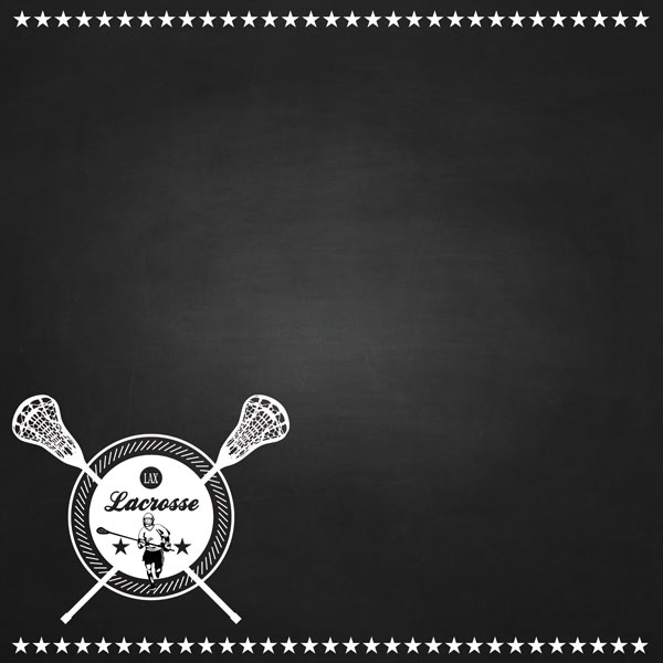 SCRAPBOOK CUSTOMS 12X12 CHALK SPORT LACROSSE