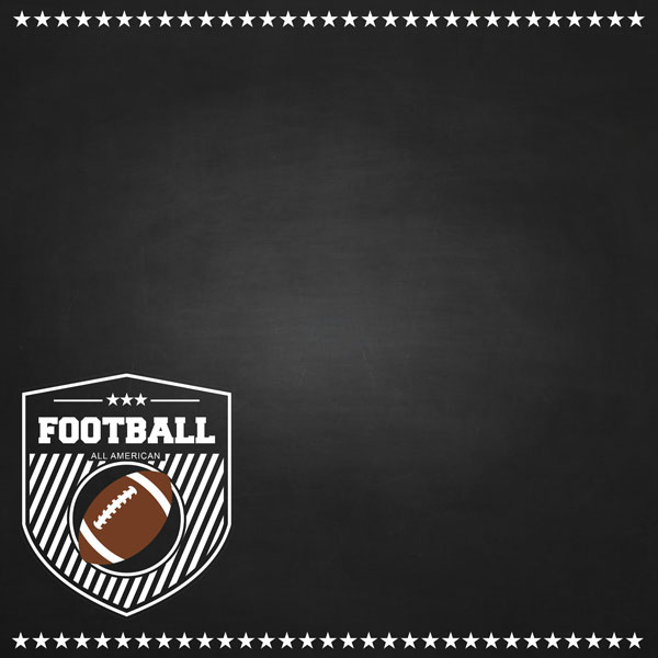 SCRAPBOOK CUSTOMS 12X12 CHALK SPORT FOOTBALL
