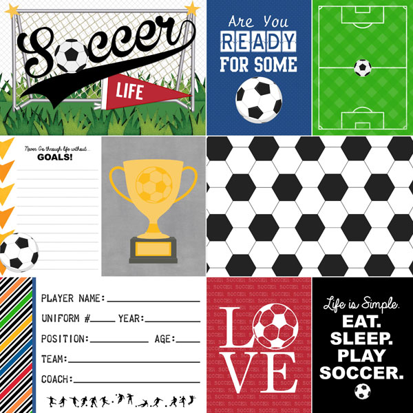 SCRAPBOOK CUSTOMS 12X12 LIFE SOCCER 1A