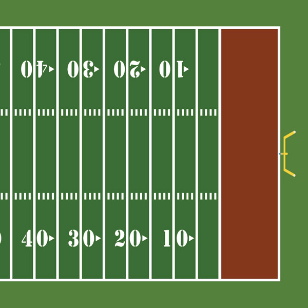 SCRAPBOOK CUSTOMS 12X12 FOOTBALL FIELD RIGHT