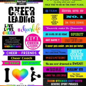 SCRAPBOOK CUSTOMS STICKER CHEERING NEON