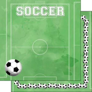 SCRAPBOOK CUSTOMS SOCCER WATERCOLOR DOUBLE