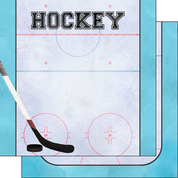 SCRAPBOOK CUSTOMS HOCKEY WATERCOLOR DOUBLE