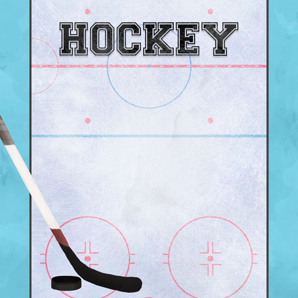 SCRAPBOOK CUSTOMS HOCKEY WATERCOLOR DOUBLE