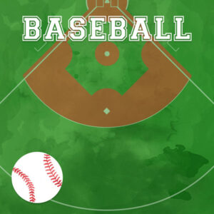 SCRAPBOOK CUSTOMS BASEBALL WATERCOLOR DOUBLE