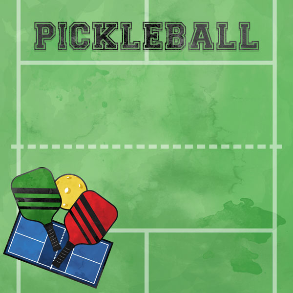SCRAPBOOK CUSTOMS PICKLEBALL WATERCOLOR
