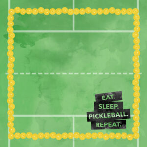 SCRAPBOOK CUSTOMS PICKLEBALL WATERCOLOR