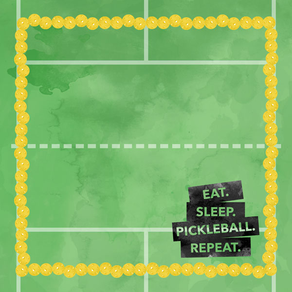 SCRAPBOOK CUSTOMS PICKLEBALL WATERCOLOR