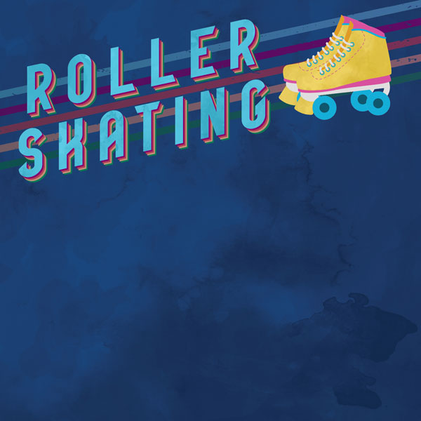 SCRAPBOOK CUSTOMS ROLLER SKATING WATERCOLOR